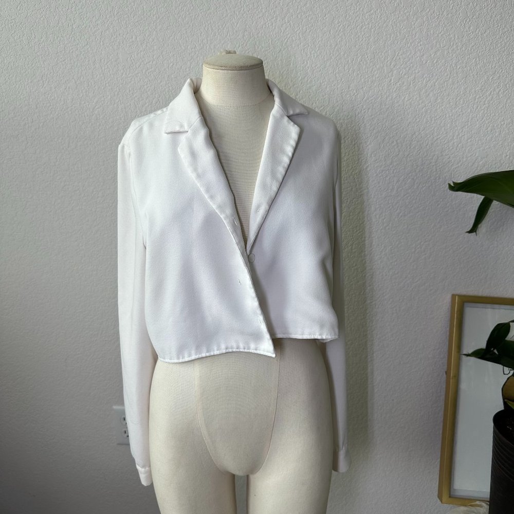 Elegant White Women's Blazer Top